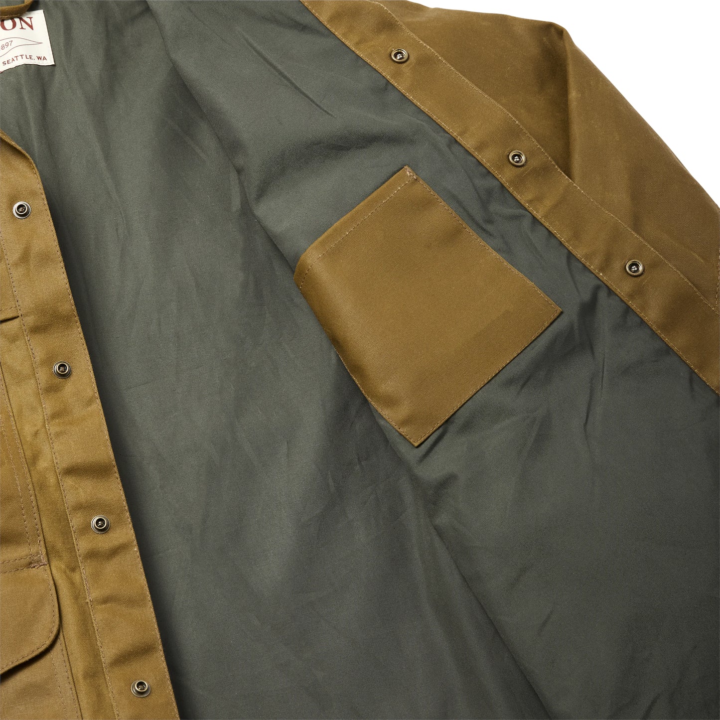 FILSON LINED TIN CLOTH CRUISER JACKET - Dark Tan