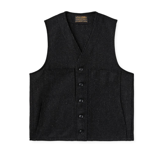 FILSON MACKINAW WOOL VEST - Charcoal Black/Rope Stripe