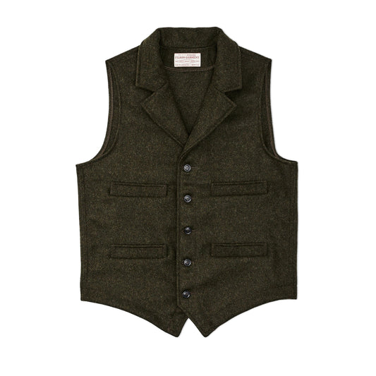 FILSON MACKINAW WOOL WESTERN VEST - FOREST GREEN