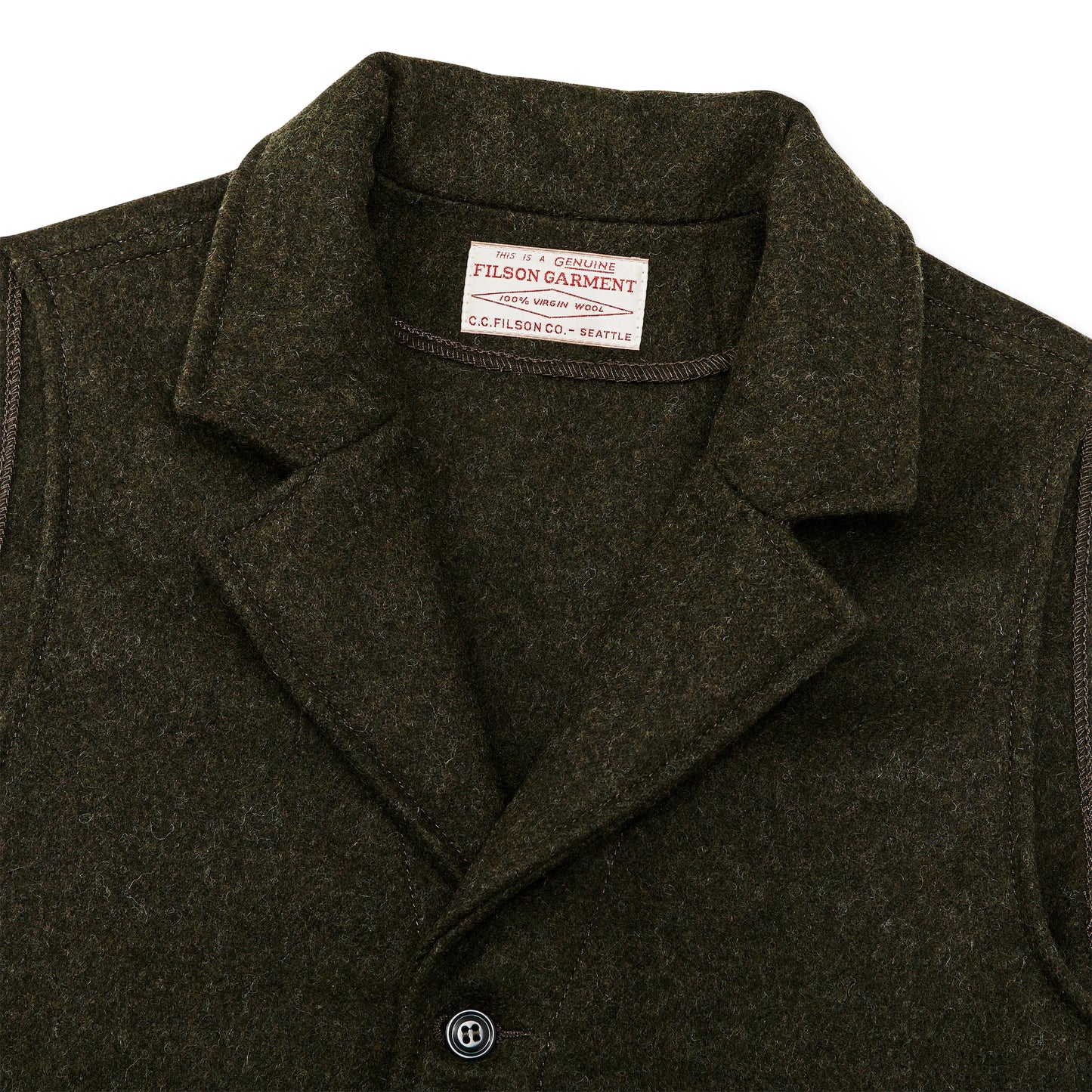 FILSON MACKINAW WOOL WESTERN VEST - FOREST GREEN