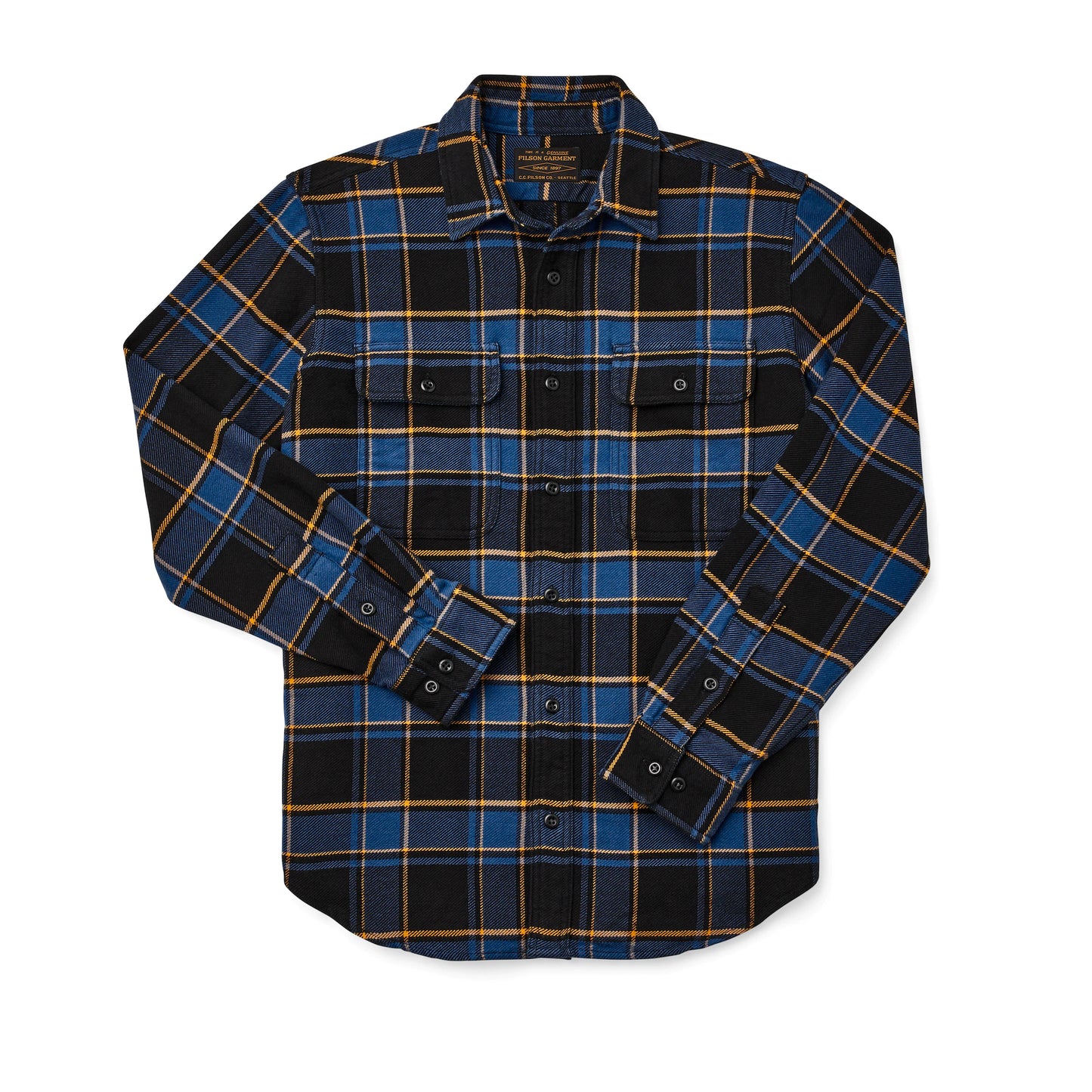 FILSON VINTAGE FLANNEL WORK SHIRT - Cobalt/Black Plaid