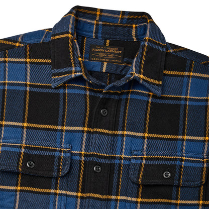 FILSON VINTAGE FLANNEL WORK SHIRT - Cobalt/Black Plaid