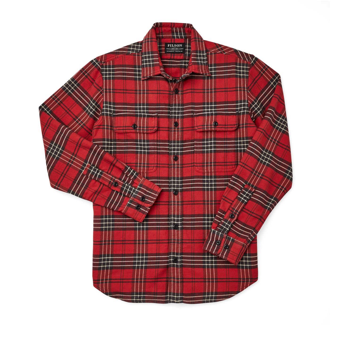 FILSON VINTAGE FLANNEL WORK SHIRT - Beacon Red/Quarry Stone Plaid