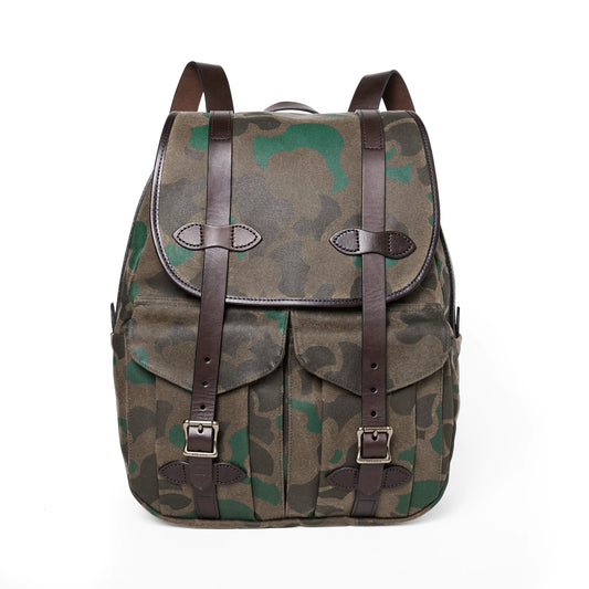 FILSON LARGE WAXED RUGGED TWILL RUCKSACK - Dark Wax Shrub Camo