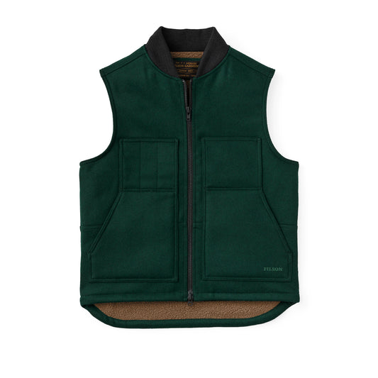 FILSON LINED MACKINAW WOOL WORK VEST - DARK SPRUCE