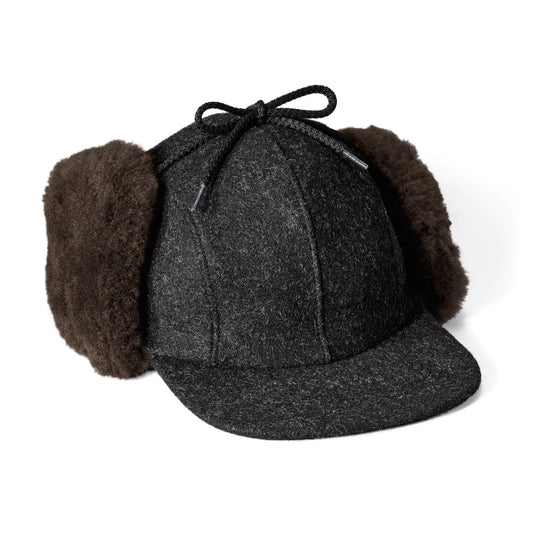 FILSON DOUBLE MACKINAW WOOL CAP - CHARCOAL/DARK BROWN